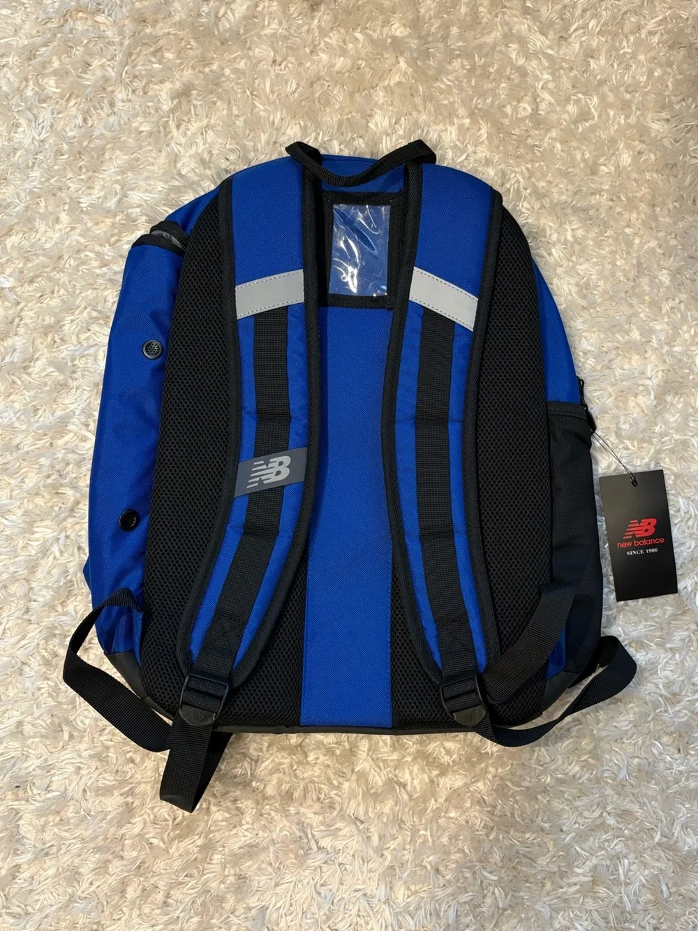 New Balance Royal Blue Black Team Ball Backpack, Shoe Pocket Ventilation Sturdy